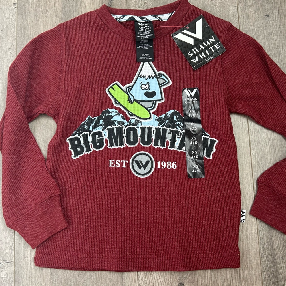 Shaun White Maroon Big Mountain Long Sleeve - XS 4/5